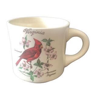 Vintage Virginia Souvenir Coffee Mug Cardinal American Dogwood Design Classic